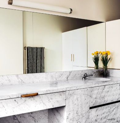 paris apartment bathroom marble