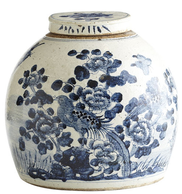hand painted chinese lidder jar
