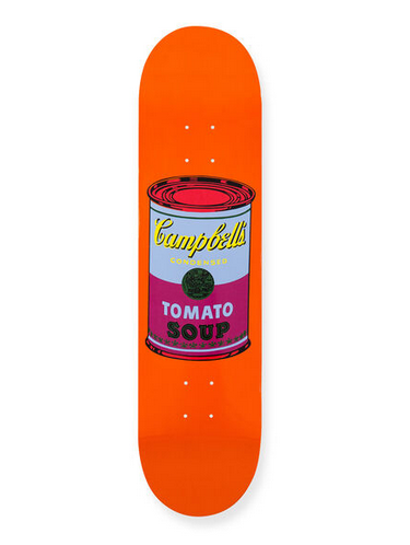 kids gift guide, andy walhol skateboard campbell's soup