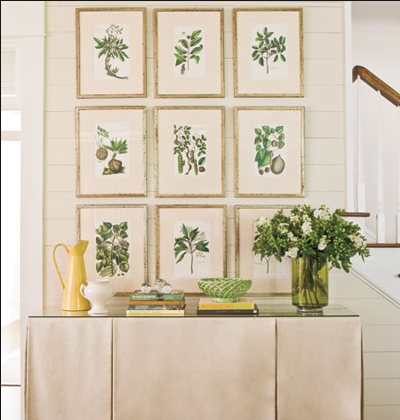 botanical prints with bamboo frames